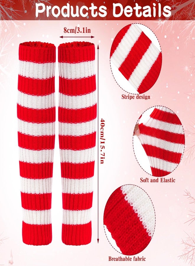 phnydreg Leg Warmers for Women Striped Leg Warmers Cable Knit Leg Warmer for Ballet Dance Skating Yoga Party Winter Socks - Image 2